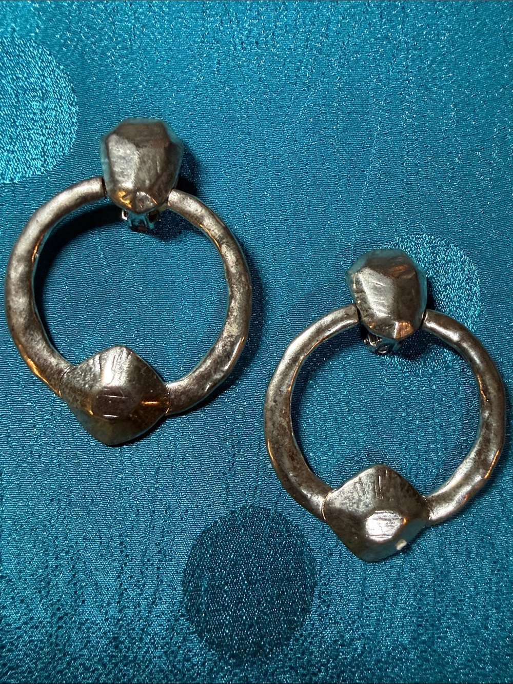 Silver-Tone Geometric Hoop Earrings - Women Jewelry